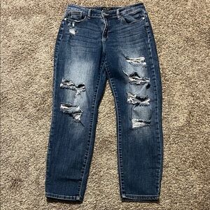 Judy Blue Distressed Dark Wash Boyfriend Jeans Size‎ 9/29